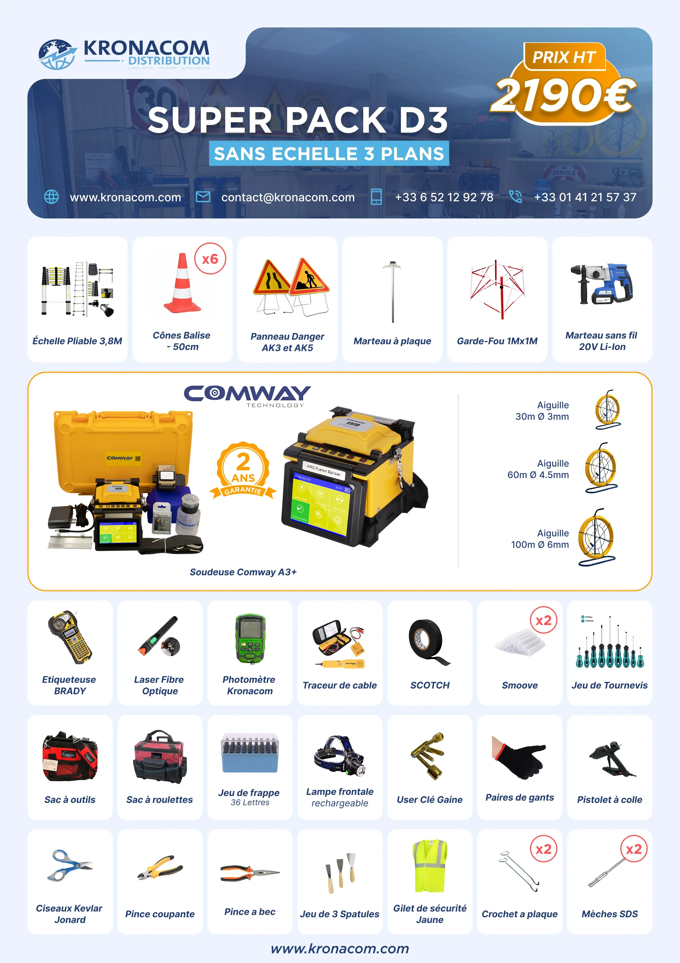 Super Pack D3 - soudeuse COMWAY A3+ sans Echelle 3 Plans